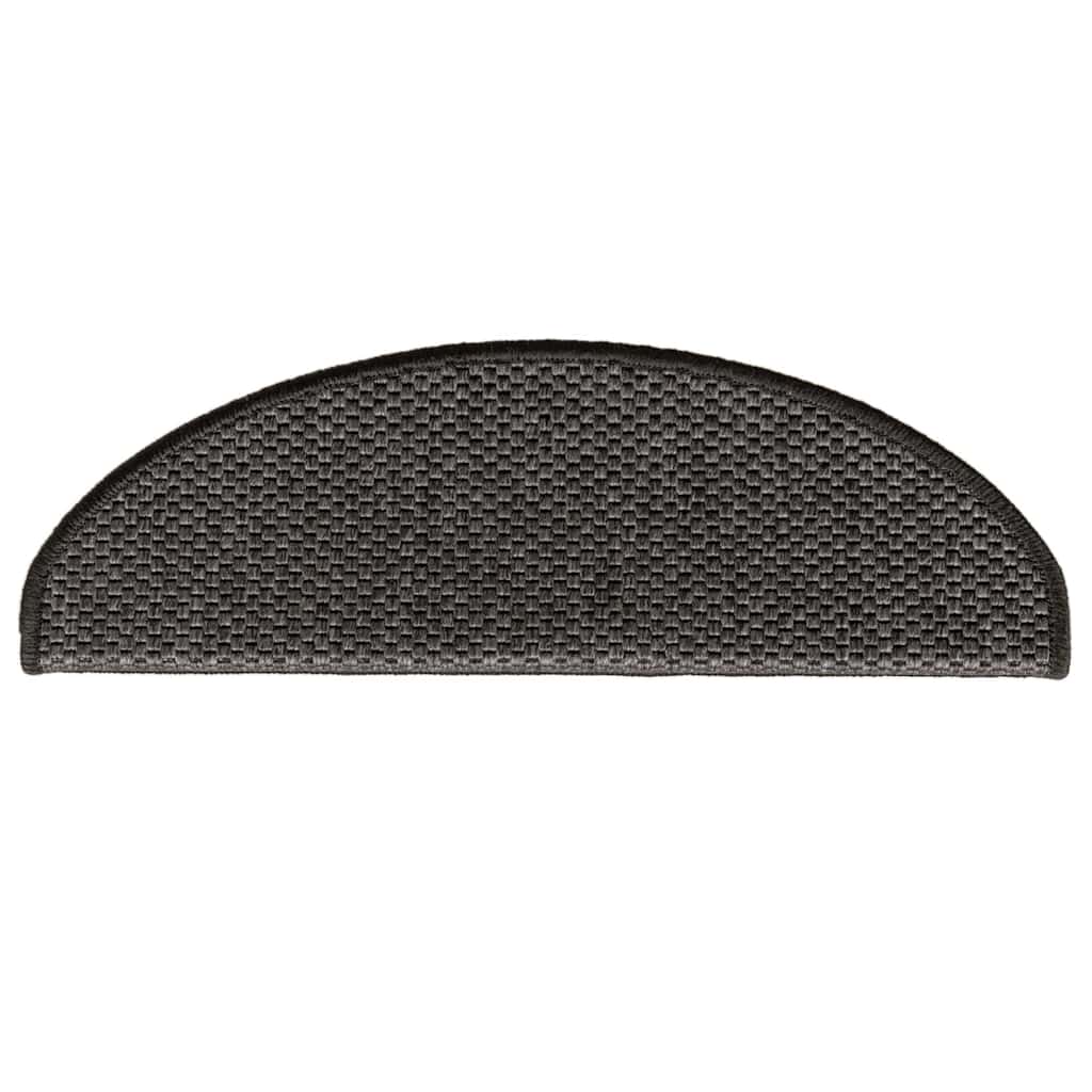 Trappmattor självhäftande sisal-look 30 st 65x21x4 cm antracit
