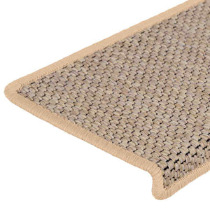 Trappmattor självhäftande sisal-look 30 st 65x21x4 cm ljusbeige