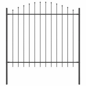 Trädgårdsstängsel 2 pcs Grå 170 x 165 cm Pulverlackerat stål