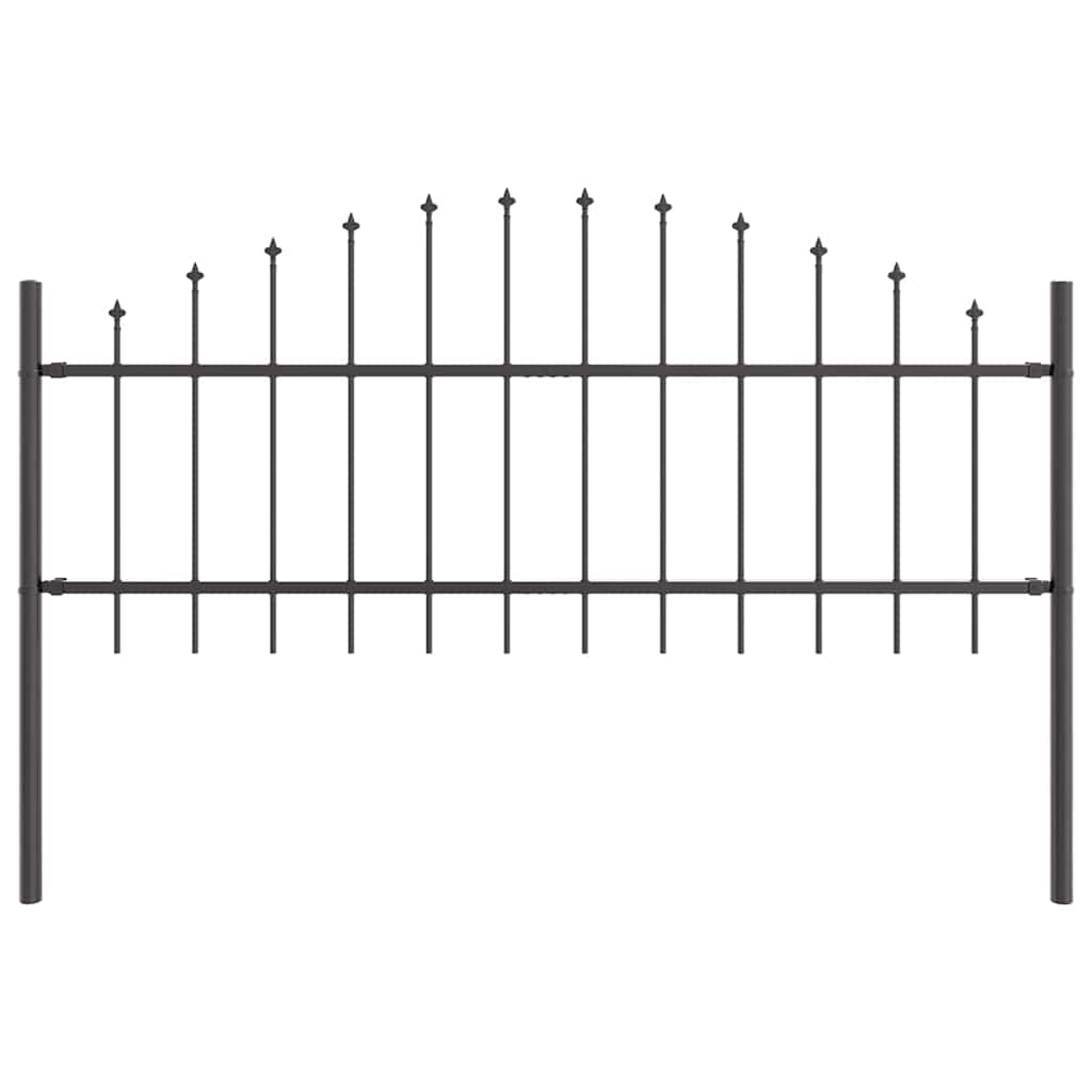 Trädgårdsstängsel 4 pcs Grå 170 x 140 cm Pulverlackerat stål