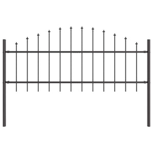 Trädgårdsstängsel 4 pcs Grå 170 x 140 cm Pulverlackerat stål