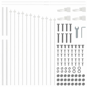 Trädgårdsstängsel 2 pcs Vit 170 x 140 cm Pulverlackerat stål