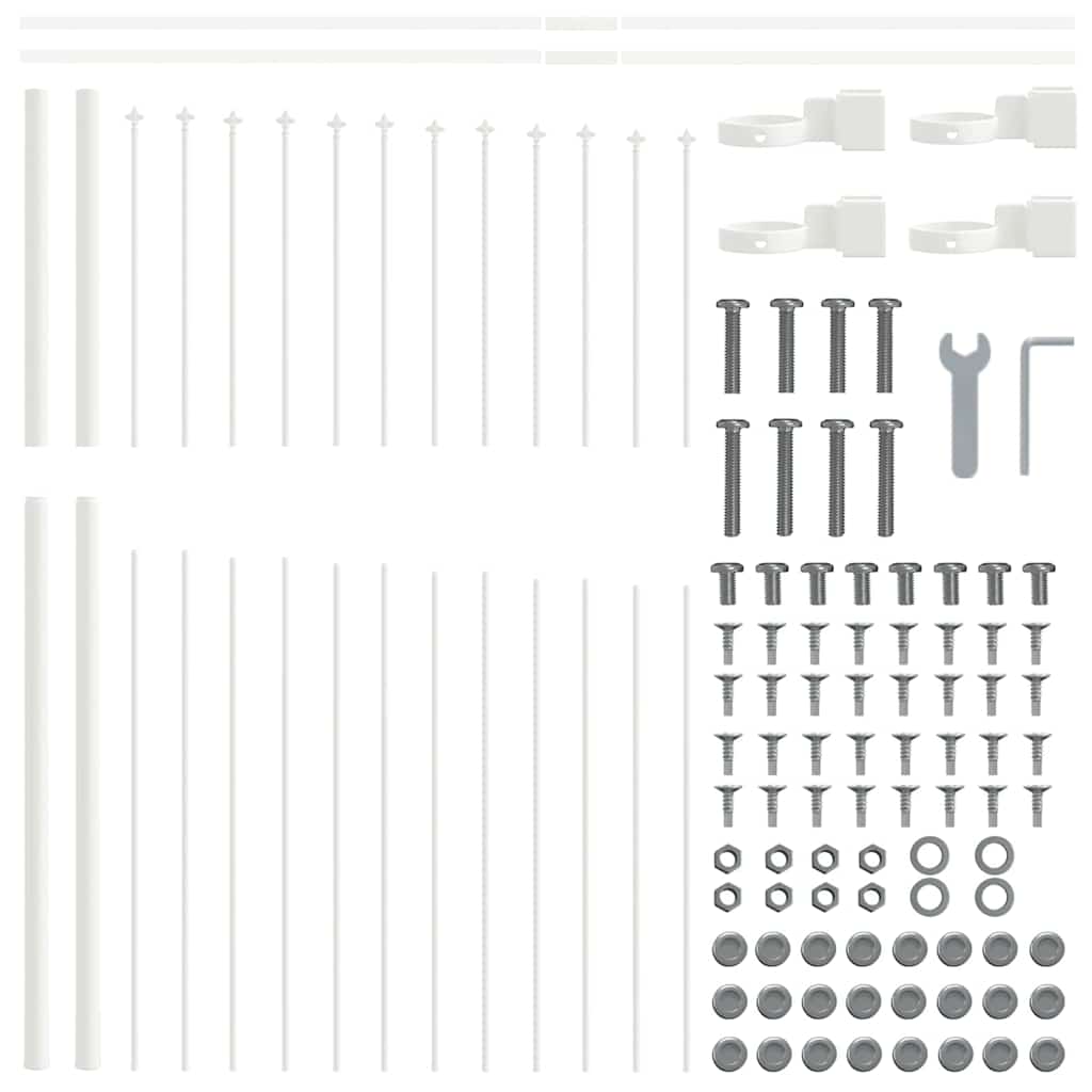 Trädgårdsstängsel 6 pcs Vit 170 x 190 cm Pulverlackerat stål