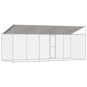 Hundbur 3 pcs Silver 600 x 200 x 258 cm Stål och PE