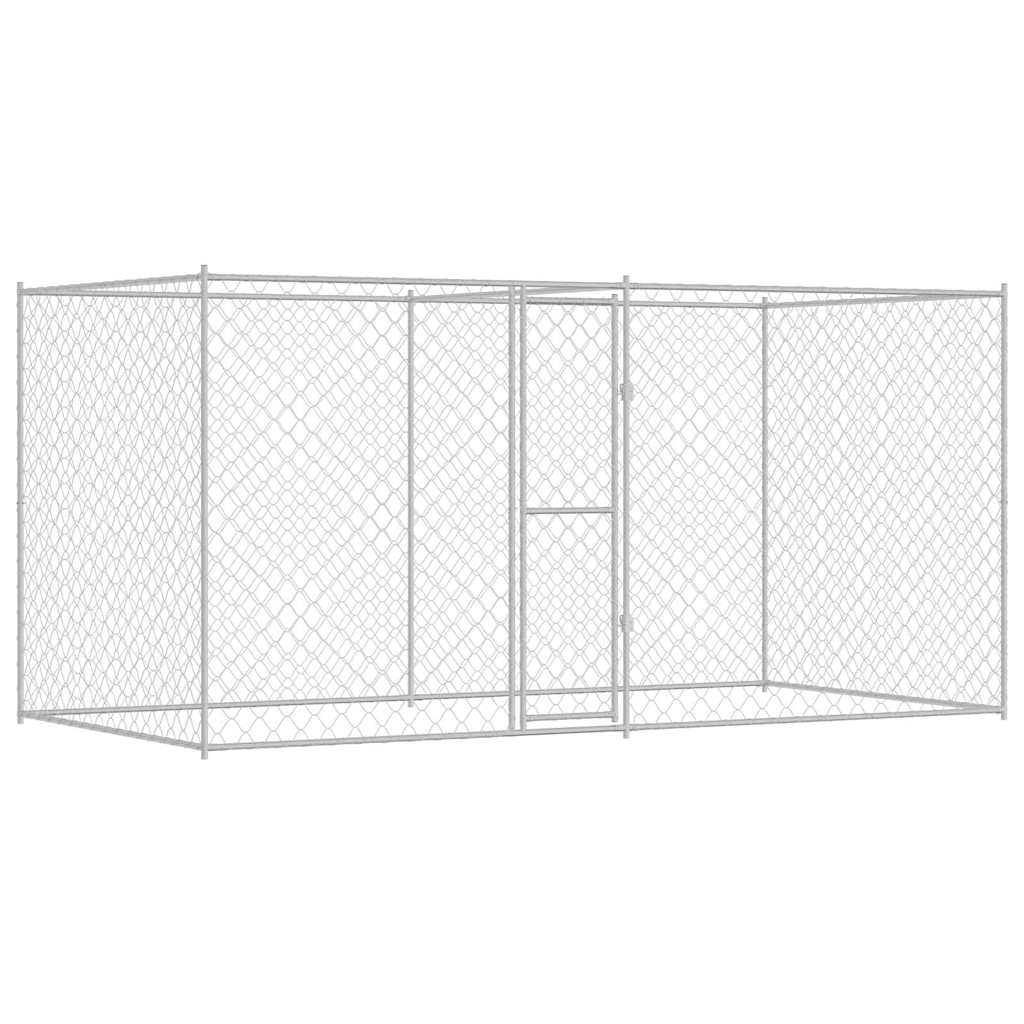 Hundbur Silver 400 x 200 x 200 cm Galvaniserat Stål