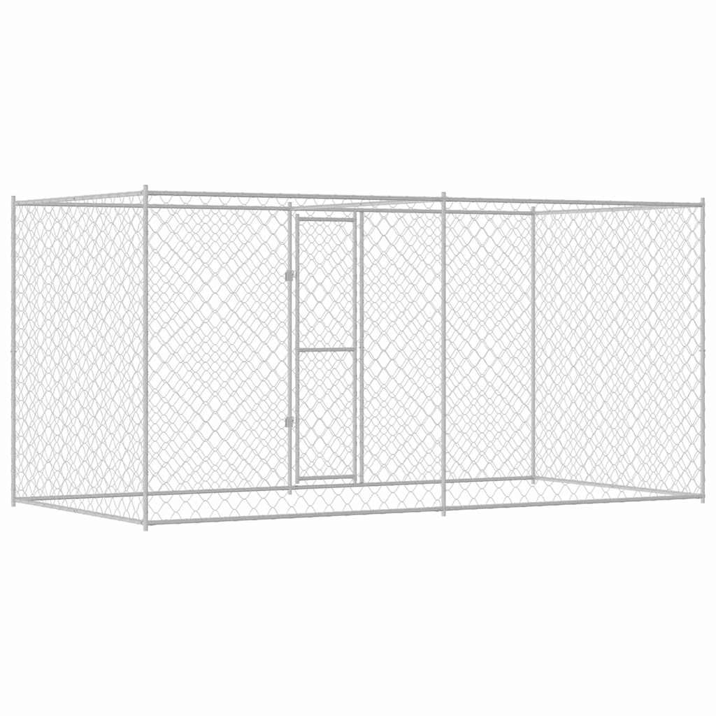 Hundbur 2 pcs Silver 400 x 200 x 200 cm Stål och PE