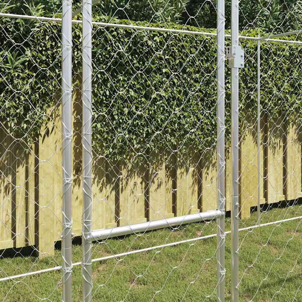 Hundbur 4 pcs Silver 800 x 200 x 200 cm Stål och PE