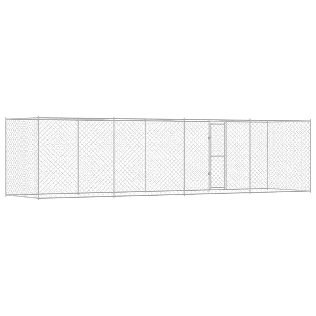 Hundbur 4 pcs Silver 800 x 200 x 200 cm Stål och PE