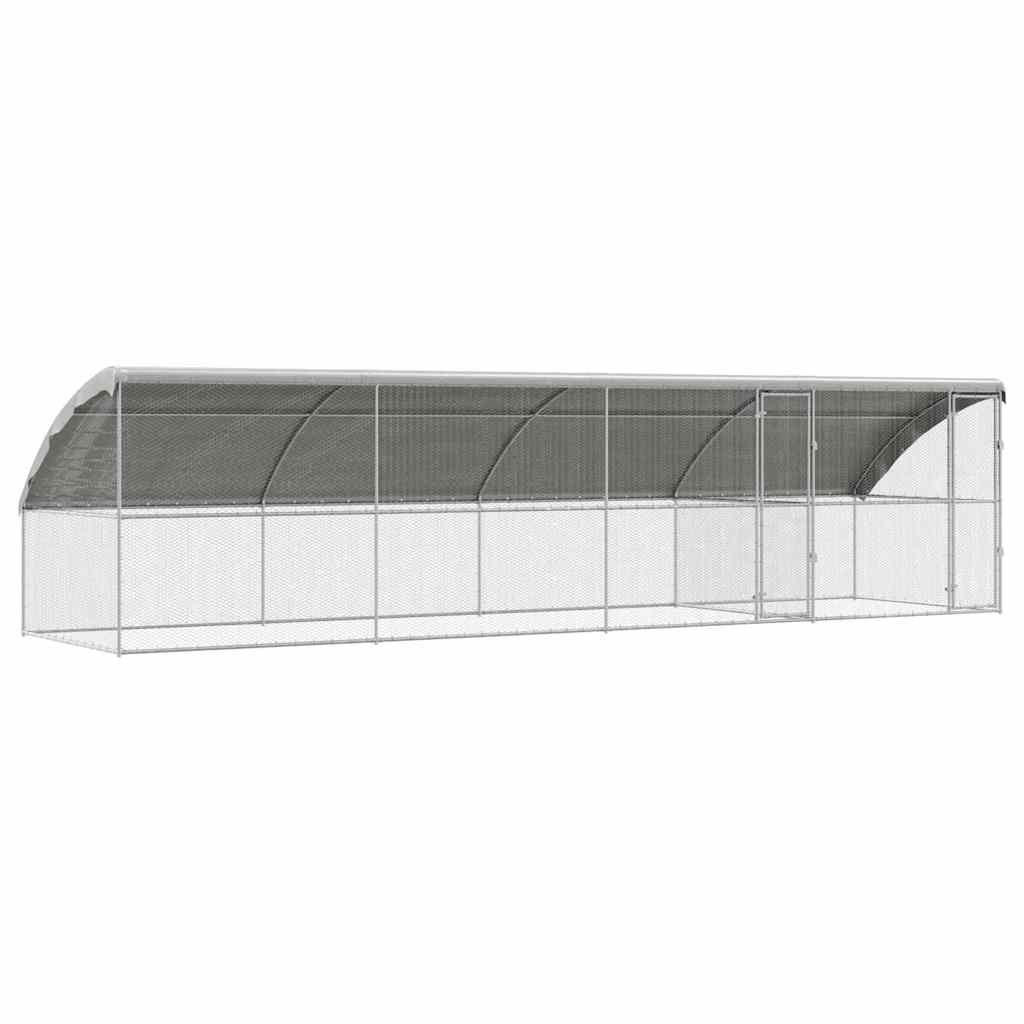 Hönsbur med 2 dörrar 4 st Silver 800x200x200cm