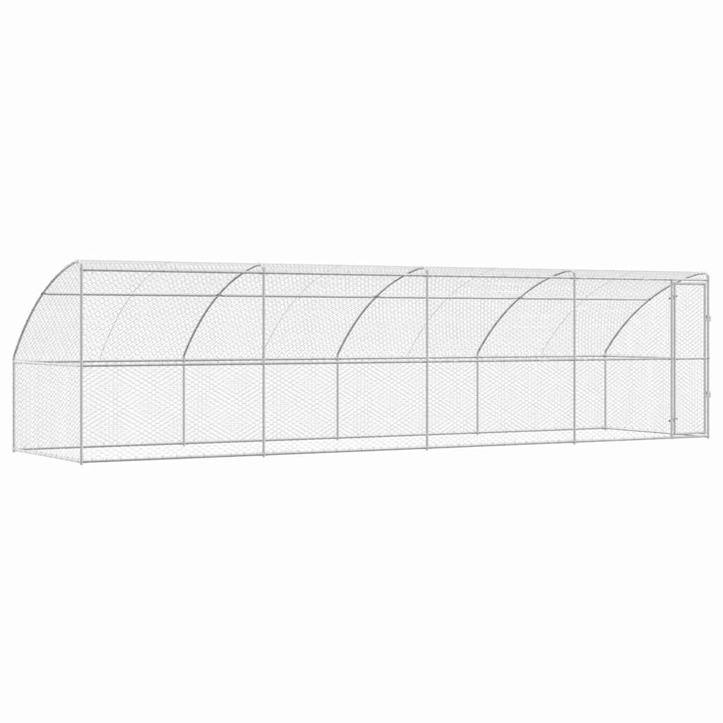 Hundbur 4 st Silver 8 x 2 x 2 m Galvaniserat stål