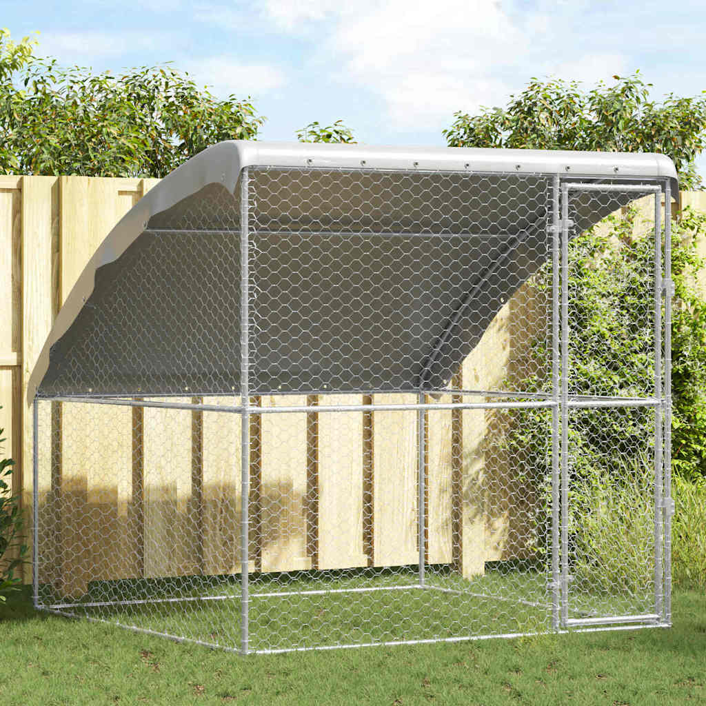 Hundbur Silver 2 x 2 x 2 m Galvaniserat stål