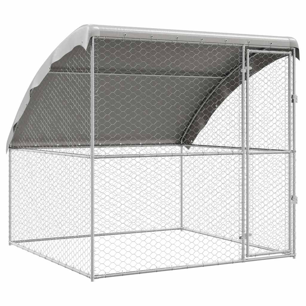 Hundbur Silver 2 x 2 x 2 m Galvaniserat stål