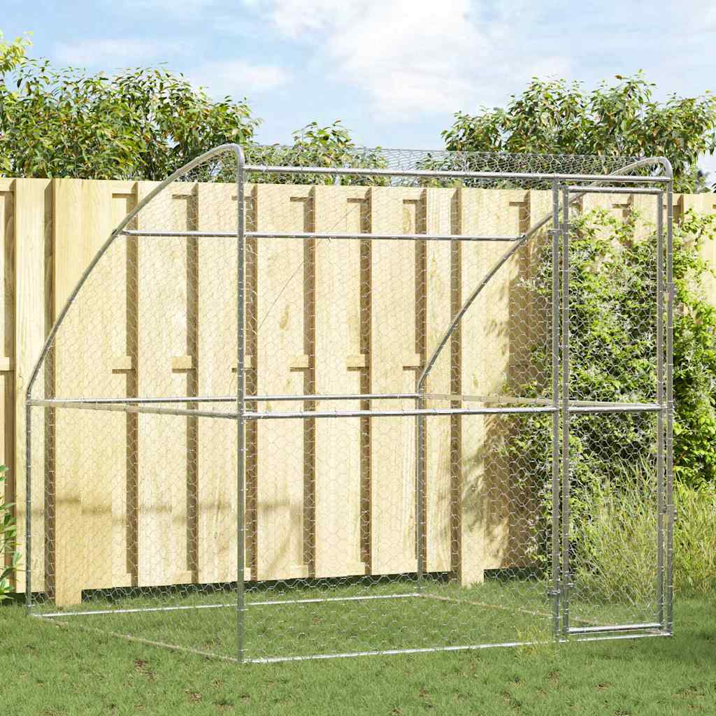 Hundbur Silver 2 x 2 x 2 m Galvaniserat stål