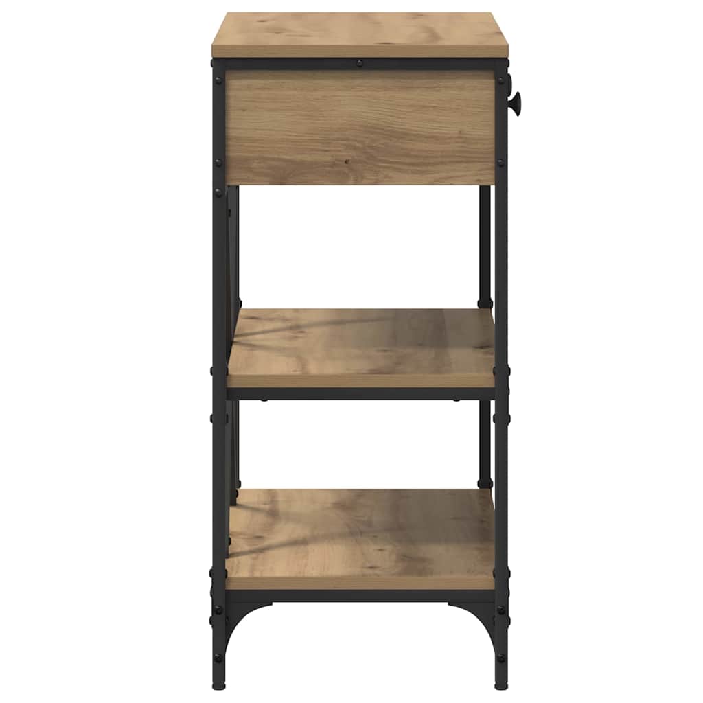 Konsolbord med låda med hylla Brun 100 x 34,5 x 75 cm trä