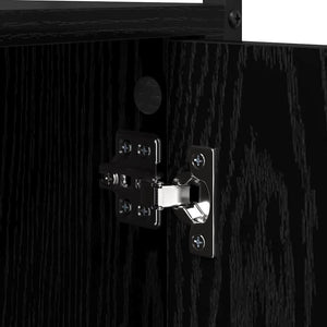 Tvättmaskinskåp Svart 0ak 68 x 48,5 x 194 cm Konstruerat trä