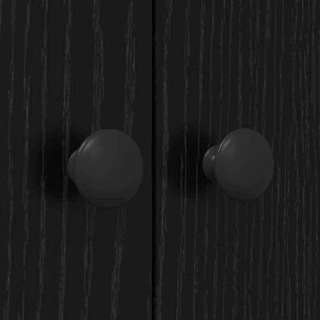 Tvättmaskinskåp Svart 0ak 68 x 48,5 x 194 cm Konstruerat trä