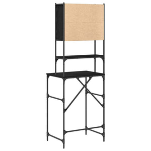 Tvättmaskinskåp Svart 0ak 68 x 48,5 x 194 cm Konstruerat trä