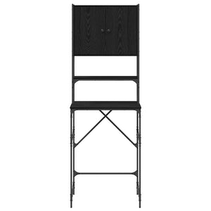 Tvättmaskinskåp Svart 0ak 68 x 48,5 x 194 cm Konstruerat trä