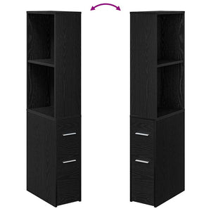 Badrumsmöbelset Svart Ek 22 x 41 x 135 cm Konstruerat trä