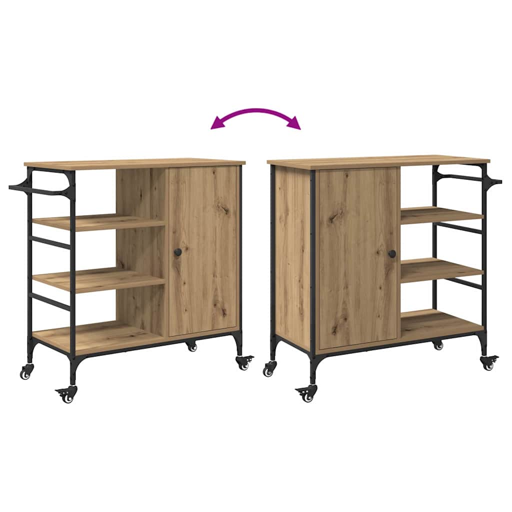 Köksvagn Artisan Ek 87.5 x 39 x 84.5 cm Konstruerat trä