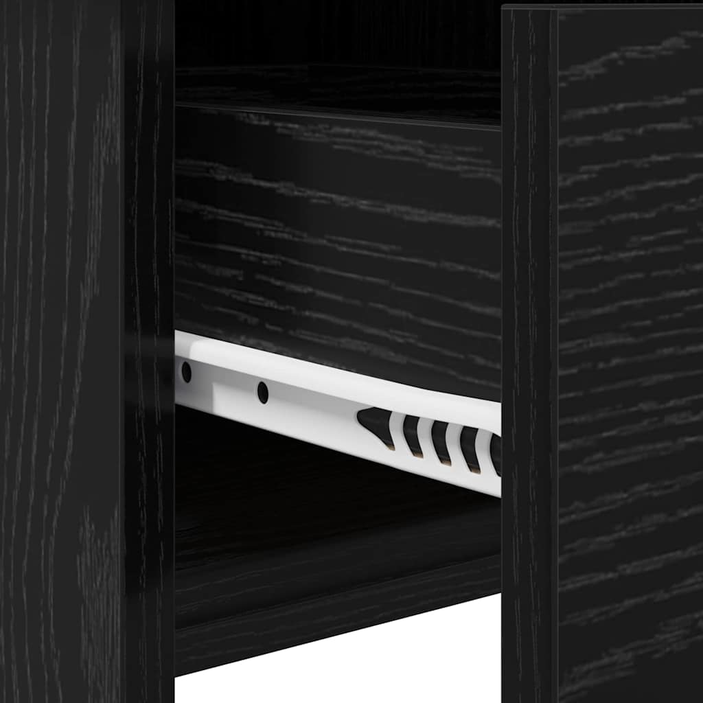 Kosmetiktabell med låda med lagring Svart Ek 100 x 45 x 76 cm