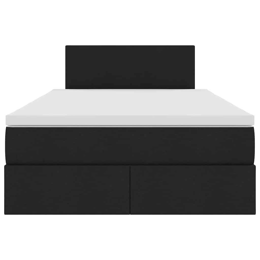 Förvaringssäng med madrass Svart 120 x 190 cm Konstruerat trä