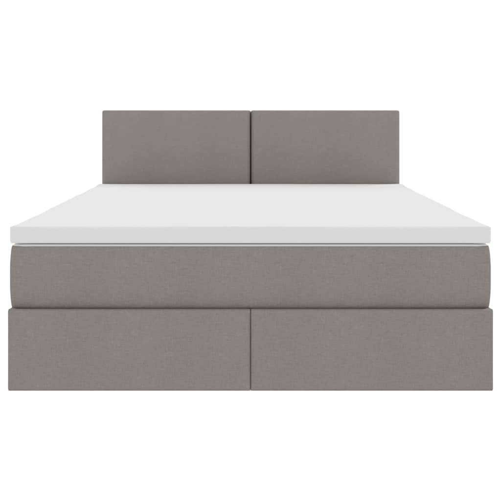 Förvaringssäng med madrass Taupe 140 x 190 cm Konstruerat trä