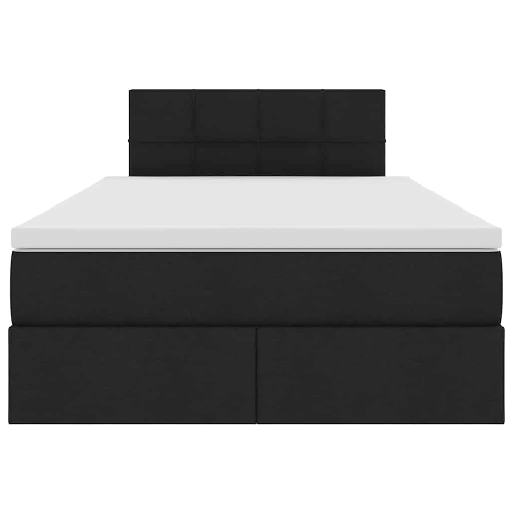 Förvaringssäng med madrass Svart 120 x 190 cm Konstruerat trä