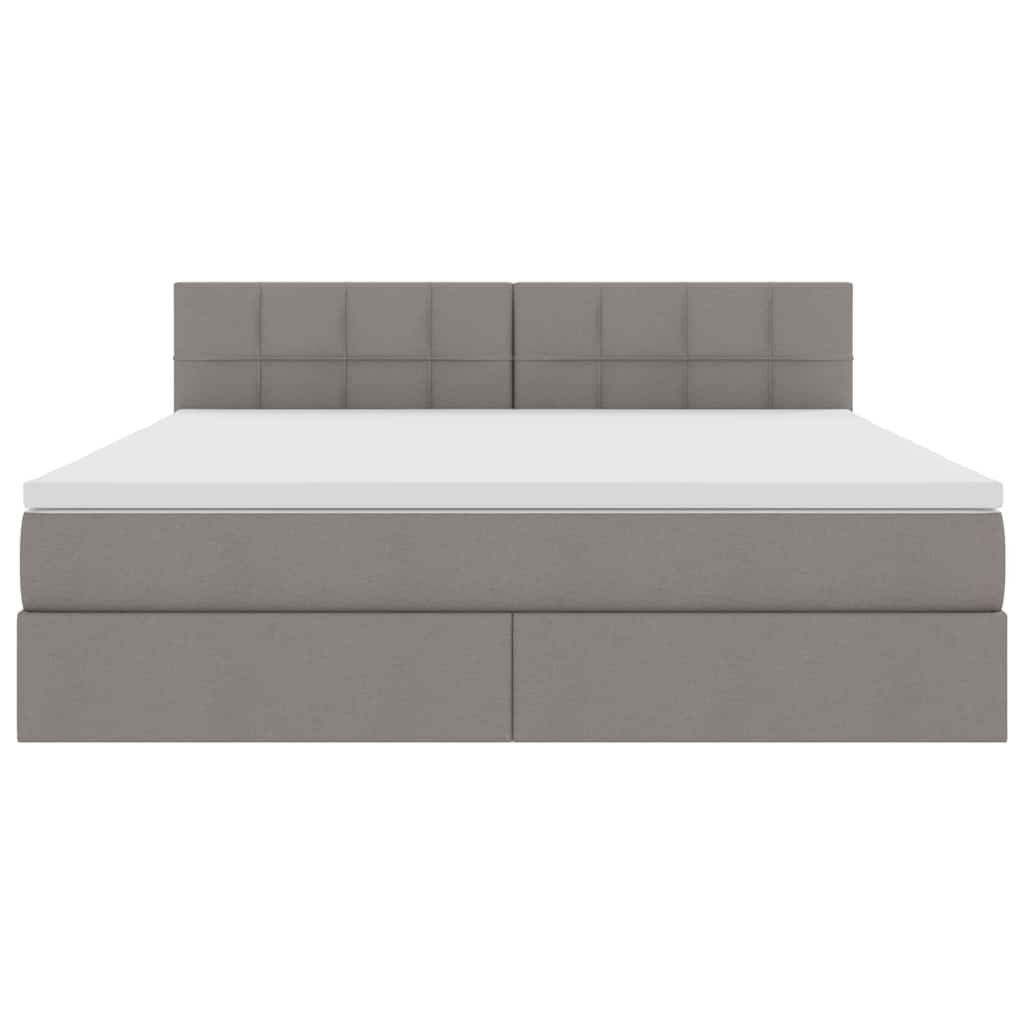 Förvaringssäng med madrass Taupe 180 x 200 cm Konstruerat trä