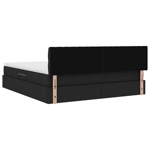 Förvaringssäng med madrass Svart 160 x 200 cm Konstruerat trä