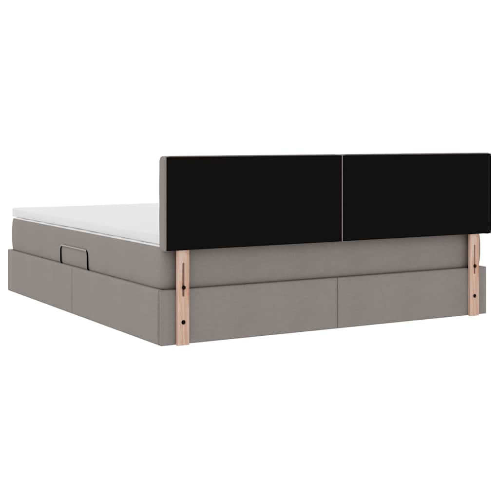 Förvaringssäng med madrass Taupe 180 x 200 cm Konstruerat trä