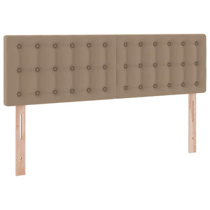 Förvaringssäng med LED Cappucino 140 x 190 cm Konstläder