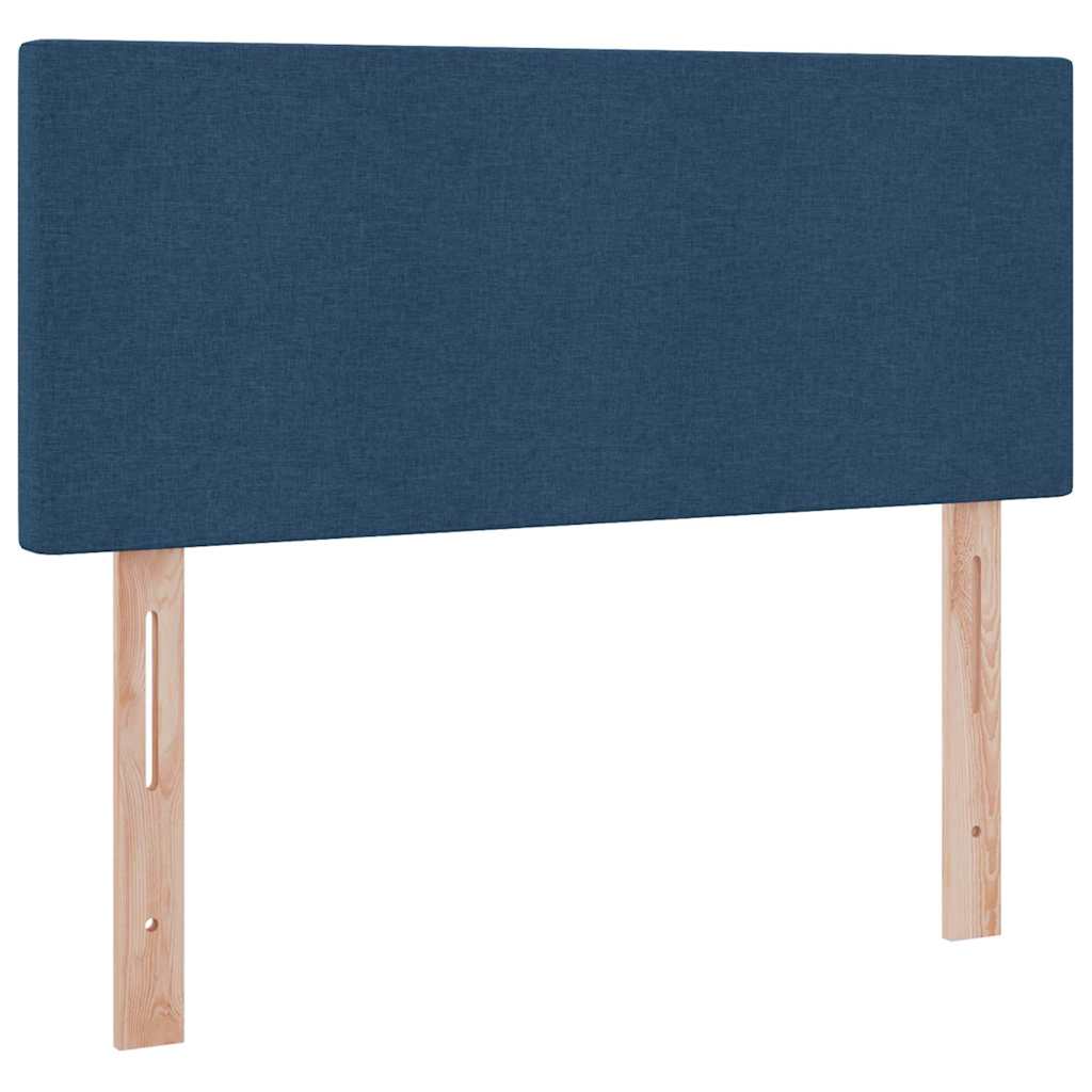 Förvaringssäng med LED med madrass Blå 120 x 200 cm Polyester