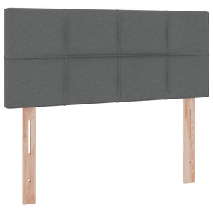 Förvaringssäng med LED Mörkgrå 120 x 200 cm Polyester