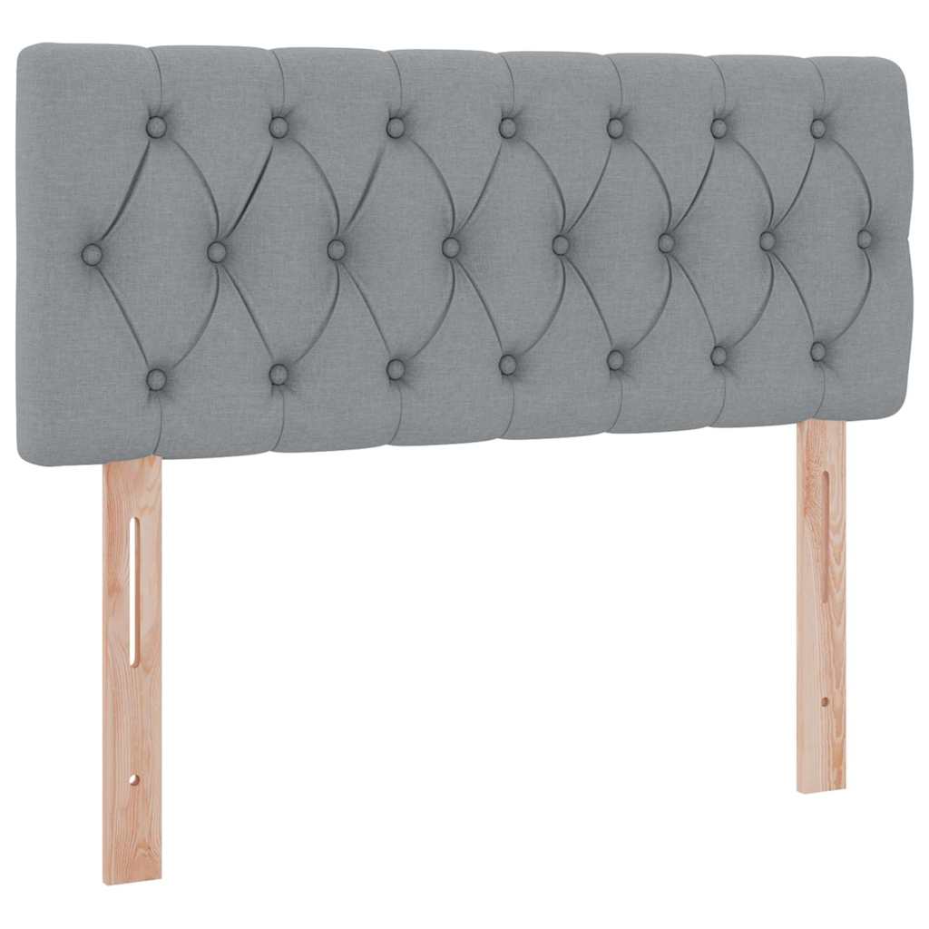 Förvaringssäng med LED Ljusgrå 120 x 200 cm Polyester