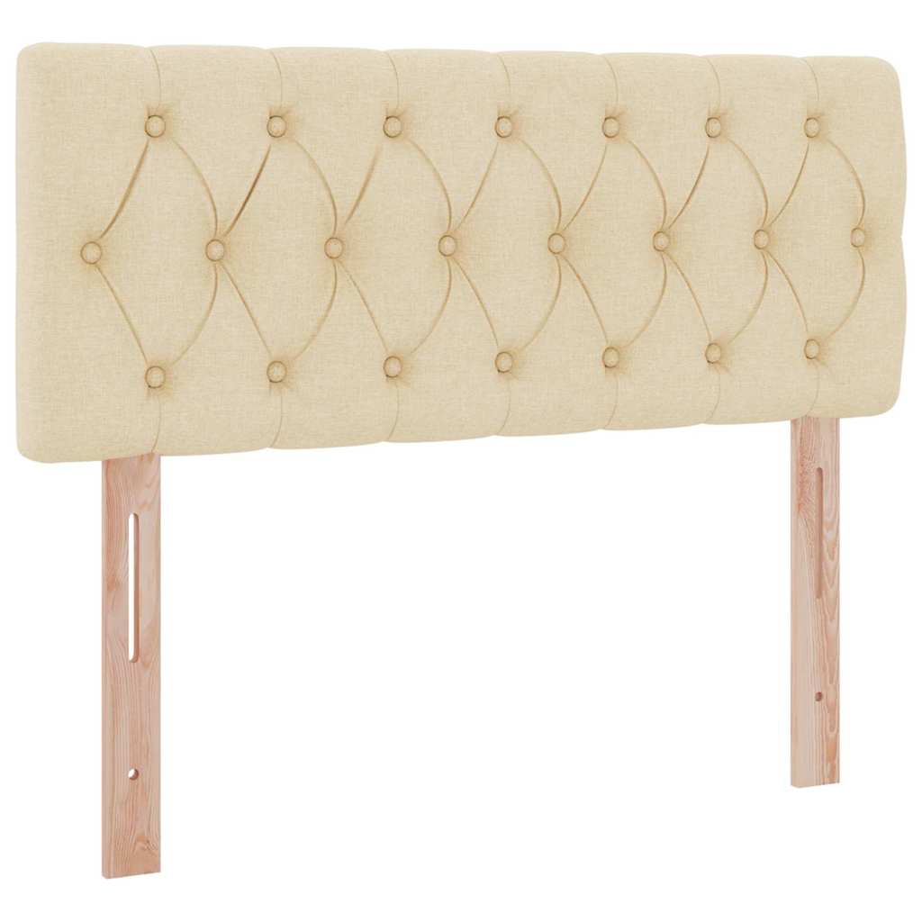 Förvaringssäng med LED med madrass Kräm 120 x 200 cm Polyester