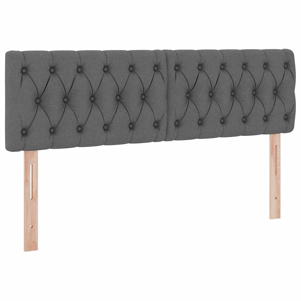 Förvaringssäng med LED Mörkgrå 140 x 200 cm Polyester