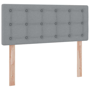 Förvaringssäng med LED Ljusgrå 120 x 200 cm Polyester