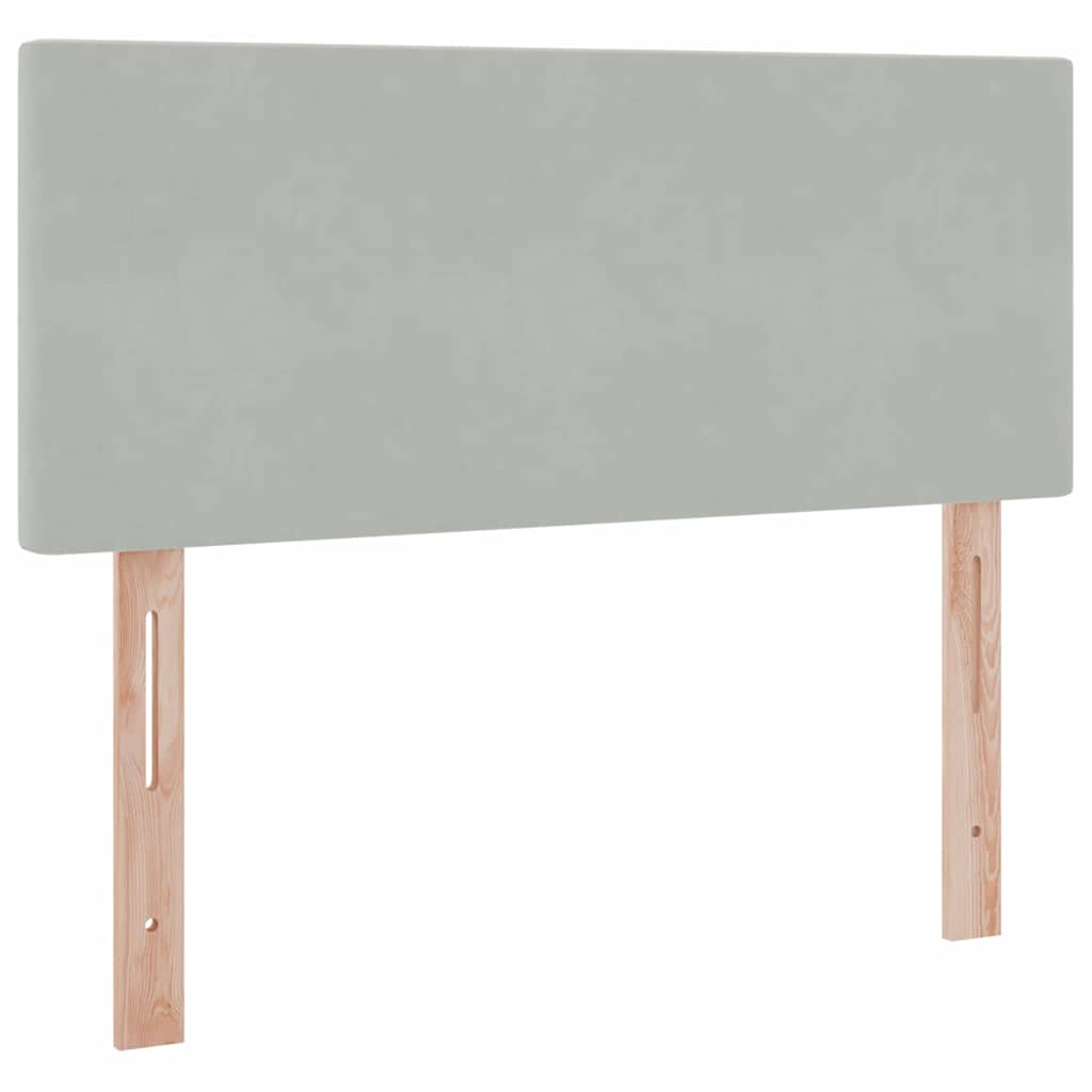 Förvaringssäng med LED med madrass Ljusgrå 120 x 200 cm Sammet