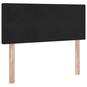 Säng med LED -remsljus med huvudgavel Svart 120 x 200 cm Sammet