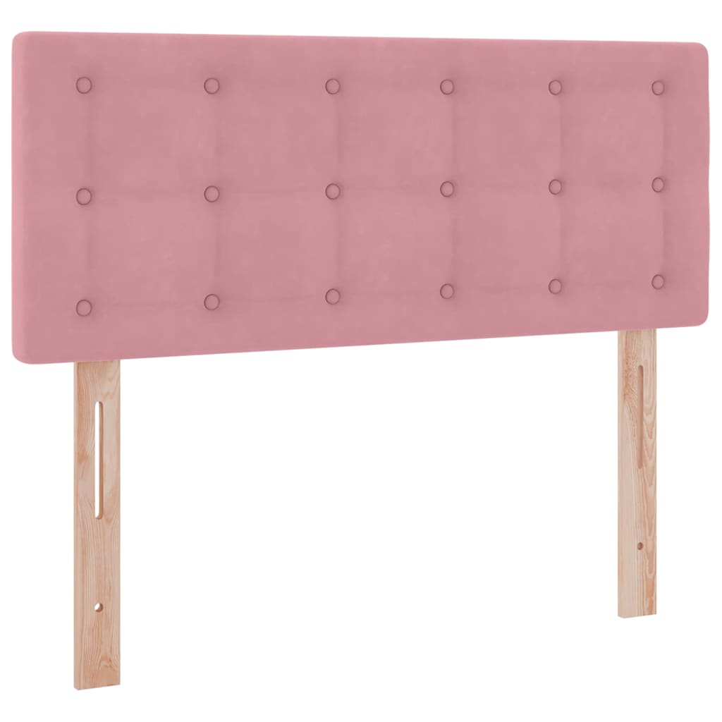 Förvaringssäng med LED med madrass Rosa 120 x 200 cm Sammet