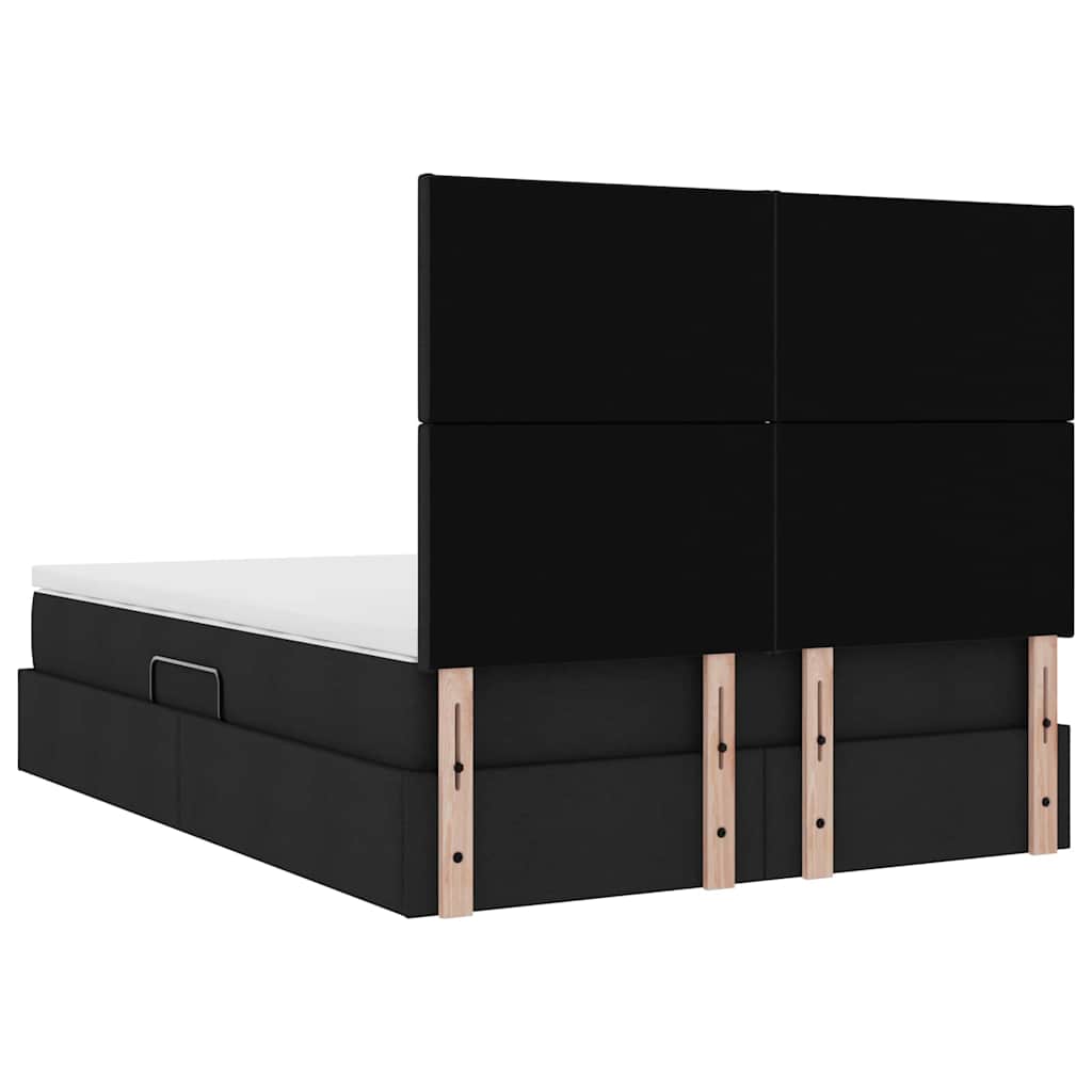 Förvaringssäng med madrass Svart 140 x 200 cm Polyester