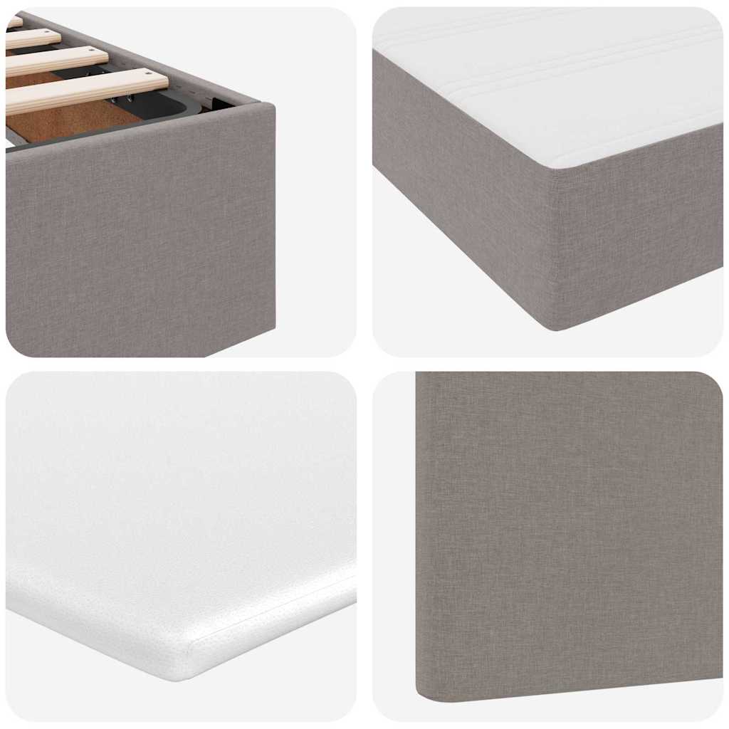 Förvaringssäng med madrass Taupe 180 x 200 cm Polyester