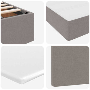 Förvaringssäng med madrass Taupe 180 x 200 cm Polyester