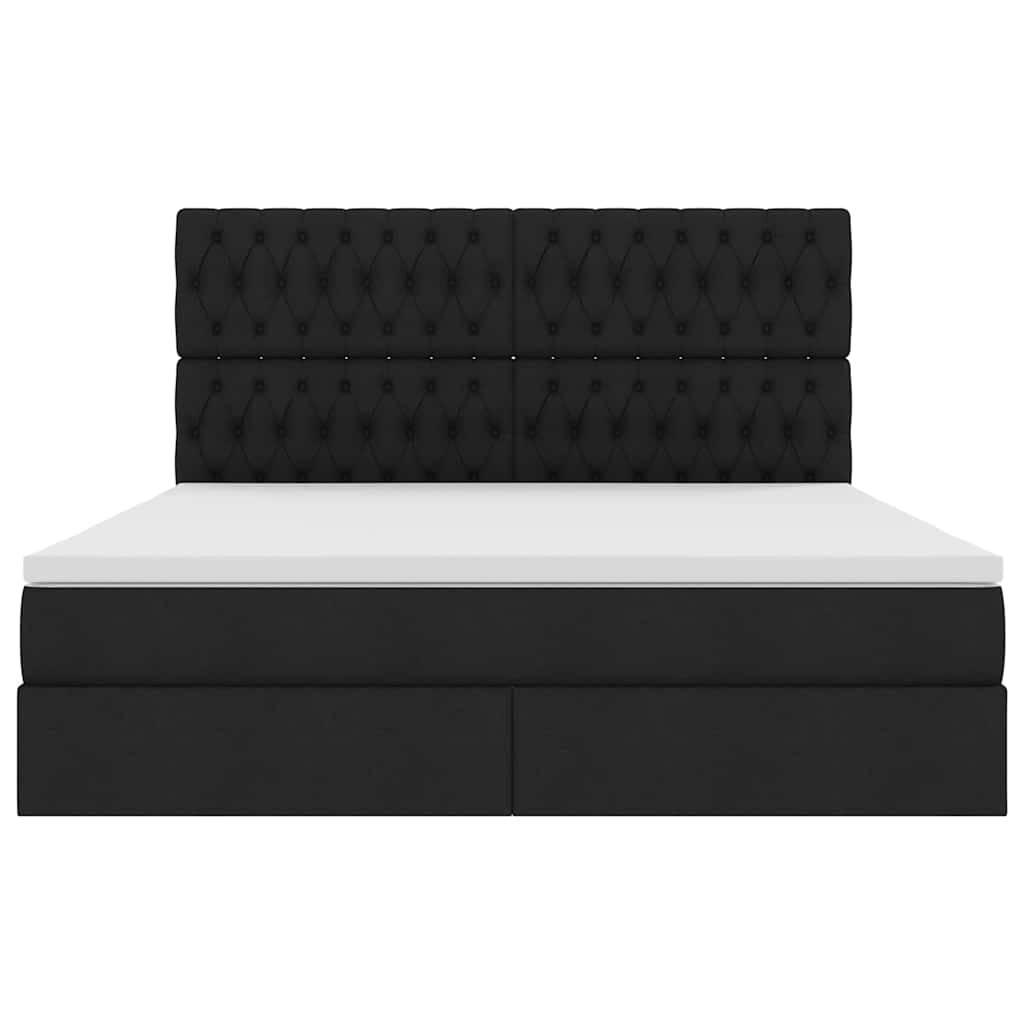 Förvaringssäng med madrass Svart 160 x 200 cm Polyester