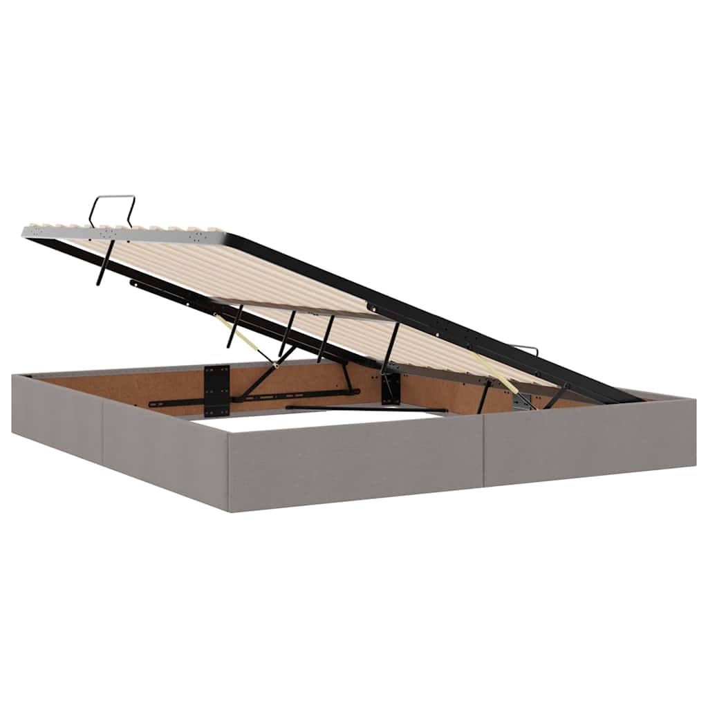 Förvaringssäng med madrass Taupe 180 x 200 cm Polyester