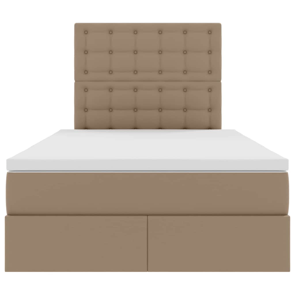 Förvaringssäng med LED Cappucino 120 x 200 cm Konstläder
