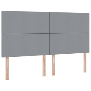 Förvaringssäng med LED Ljusgrå 160 x 200 cm Polyester