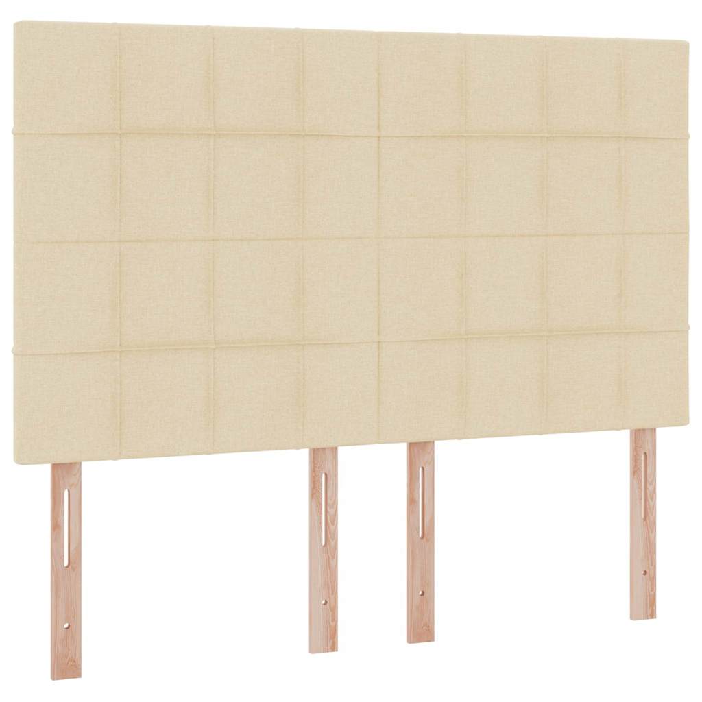 Förvaringssäng med LED med madrass Kräm 140 x 200 cm Polyester