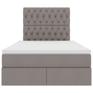 Förvaringssäng med LED med madrass Taupe 120 x 200 cm Polyester